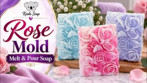 Rose Swirl Melt and Pour Soap in a Rose Mold