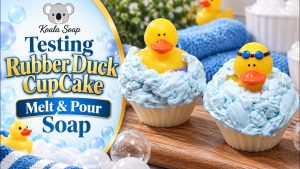 Rubber Duck Cupcake Melt and Pour Soap with Whipped Soap Waves