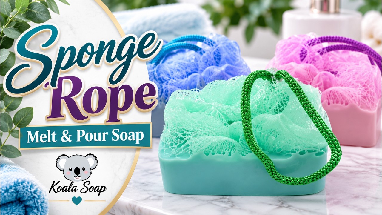 Soap on a Rope with a Shower Sponge: Easy Melt and Pour Gift