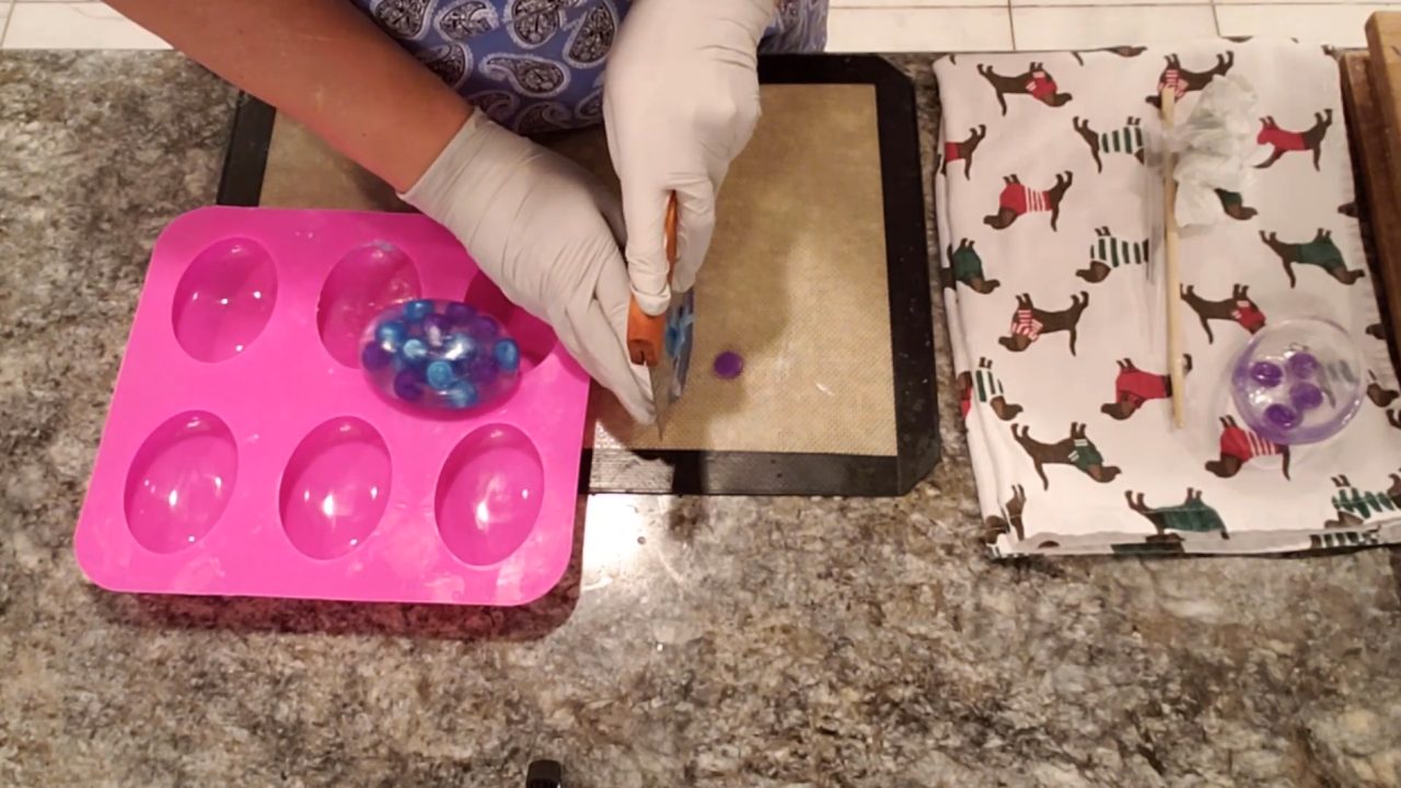 Trimming embeds that stick out of the back of the sphere embed soap