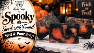 Spooky Swirl Halloween Melt and Pour Soap in Orange and Charcoal