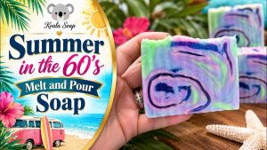 Summer in the 60s Melt and Pour Soap – Bright Neon Layered Swirl Technique