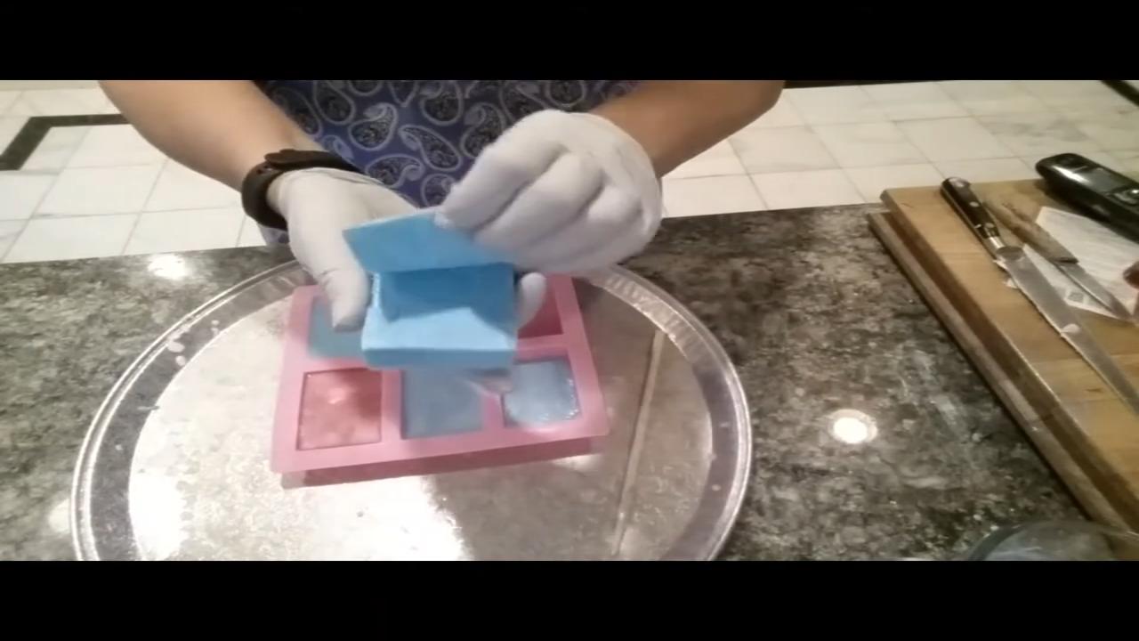 Unmolding a textured melt and pour soap