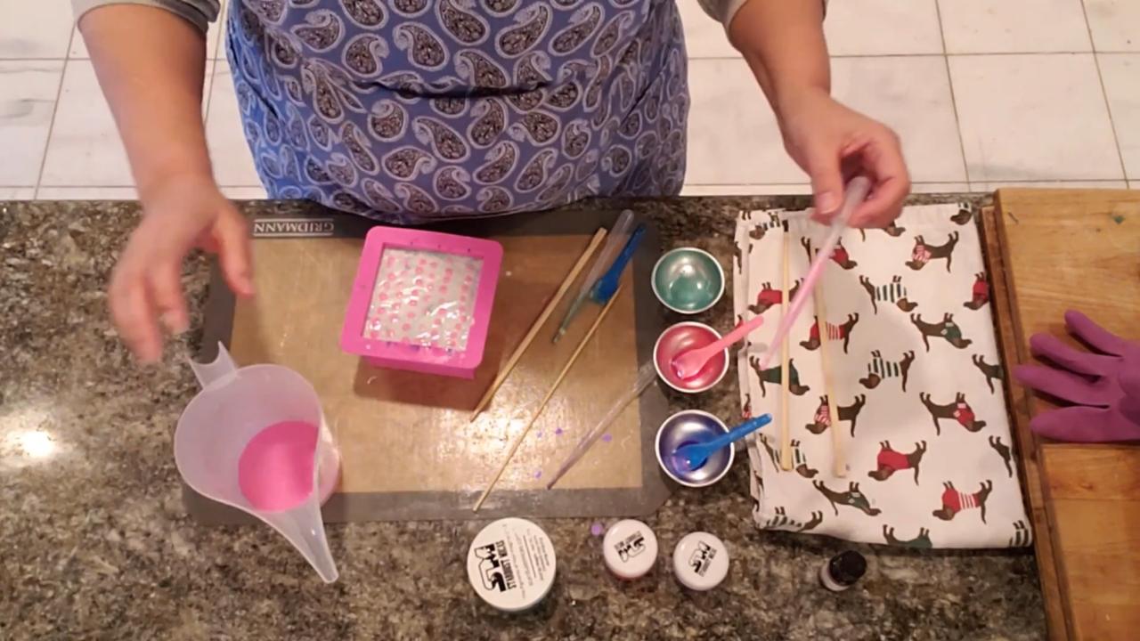 Colored soap dots building a cobblestone top
