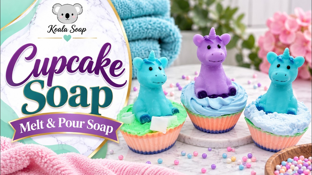 Unicorn Cupcake Melt and Pour Soap: 3 Ways to Top Cupcake Soap
