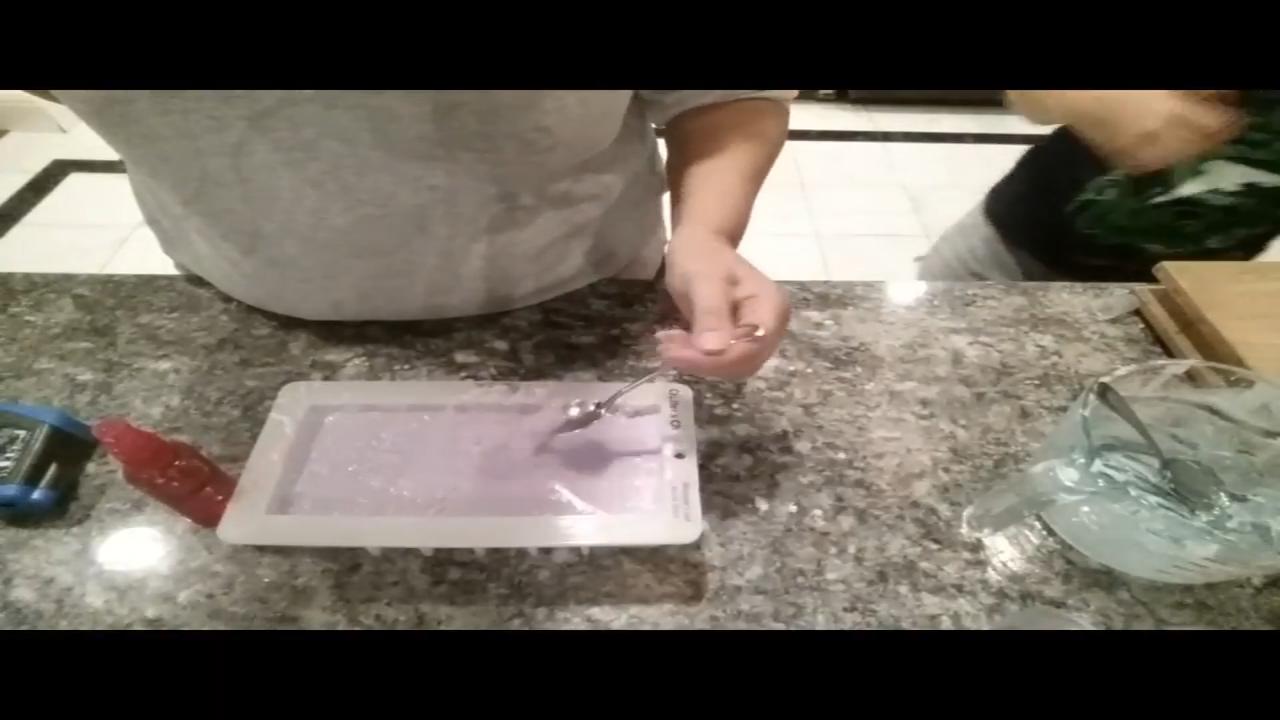 Finished textured top of the Unicorn Watermelon soap