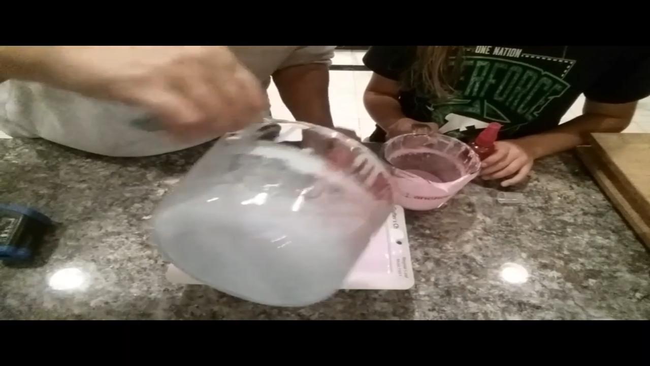 Pouring the last of the green soap