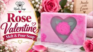 Valentine Rose Melt and Pour Soap: Heart Window with Rose Embed