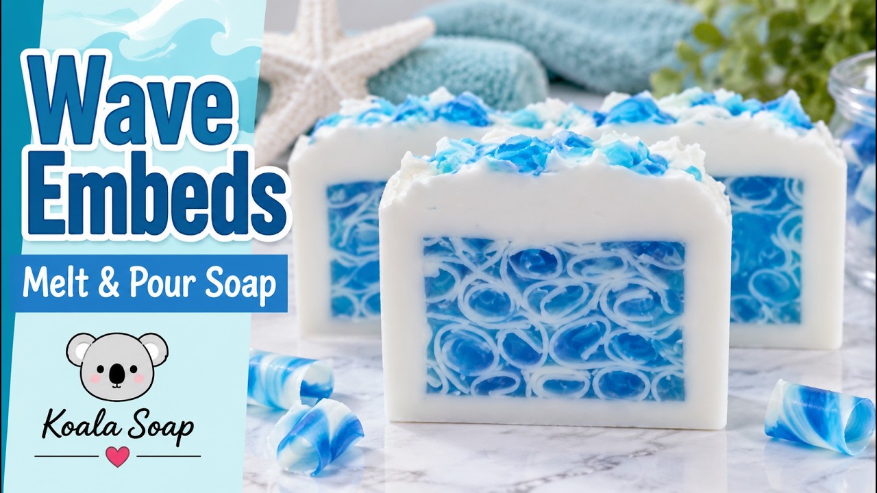 Wave Embed Melt and Pour Soap with Soap Curls and Whipped Topping
