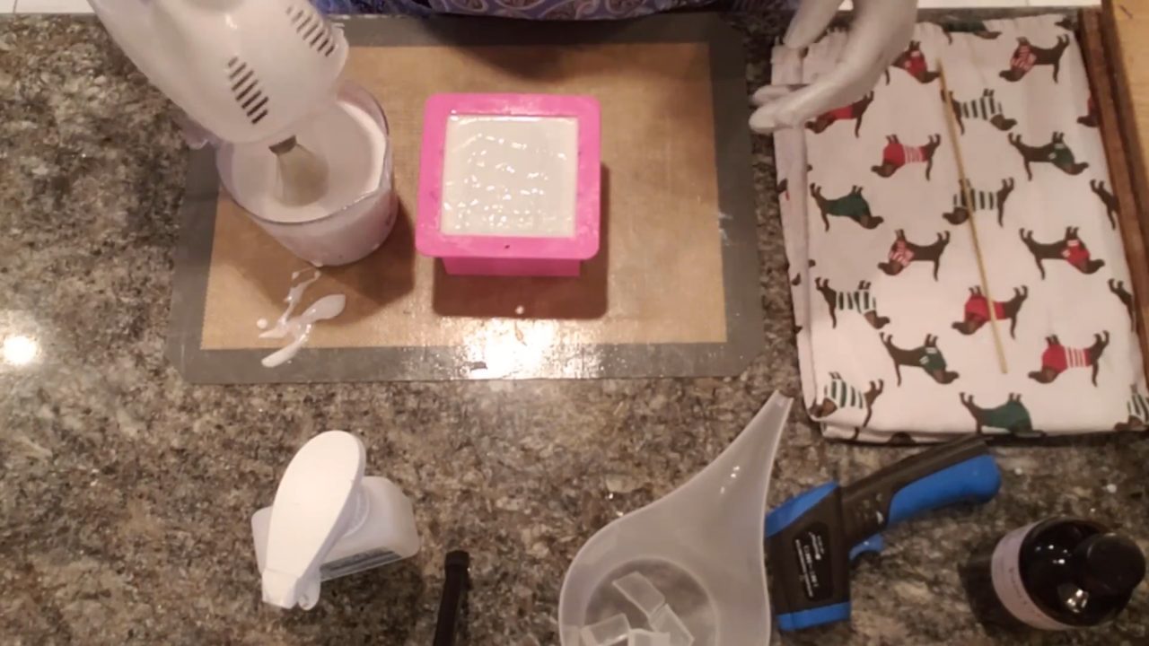 Whipping shea butter melt and pour soap into a fluffy frosting